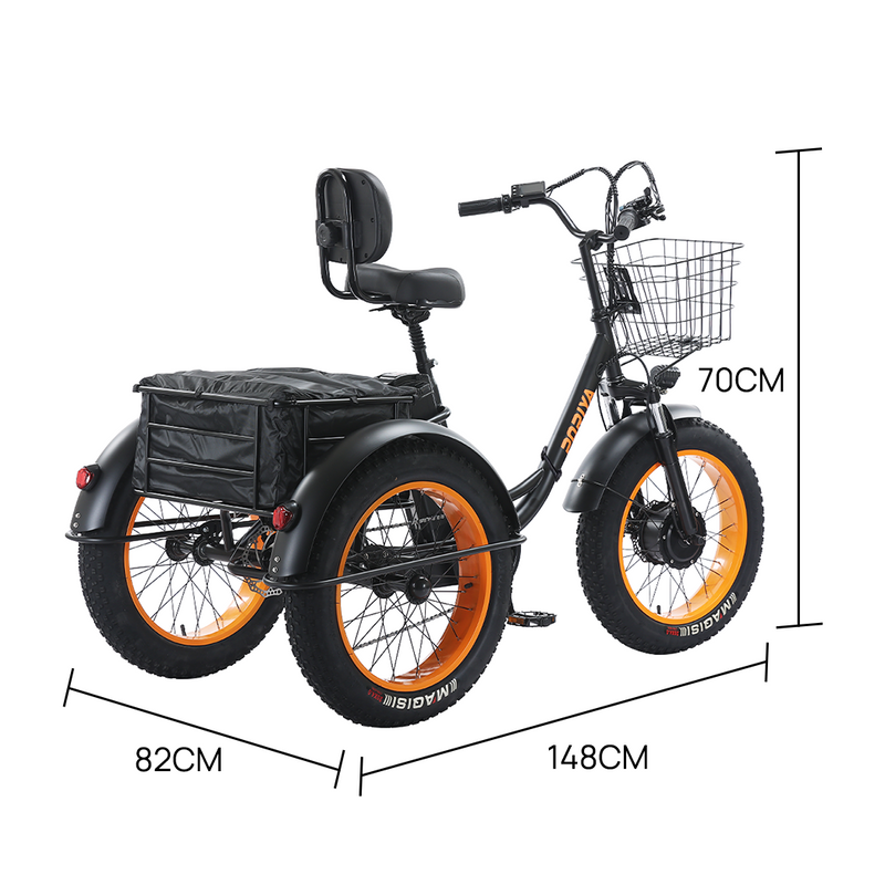 Load image into Gallery viewer, PORIYA 20" Foldable Electric Tricycle 1500W Fat Tire 3 Wheel Bike 55km/h E-Trike 60km