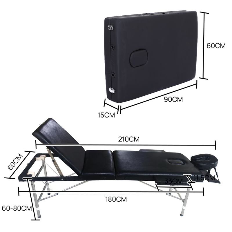 Load image into Gallery viewer, PORIYA 3-Fold Aluminum Massage Table Portable Folding Spa Beauty Therapy Massage Bed