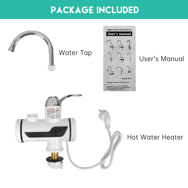 Load image into Gallery viewer, PORIYA 360° Electric Instant Hot Water Tap w/ Led Display Cold Hot Water Heater Faucet