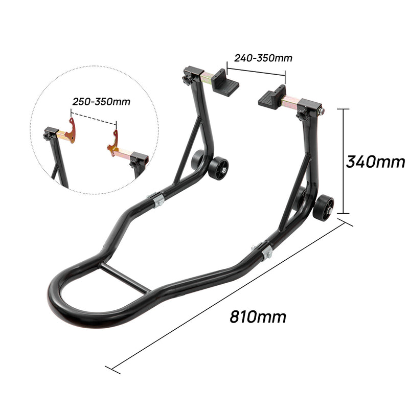 Load image into Gallery viewer, PORIYA 1100lbs Motorbike Dolly Motorcycle Front Wheel Stand and Rear Wheel Stand 2PC