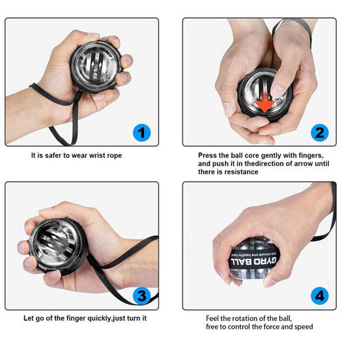 Load image into Gallery viewer, Wrist Ball Trainer Gyroscope Ball Muscle Power Relax Ball Gyro Arm Exerciser LED

