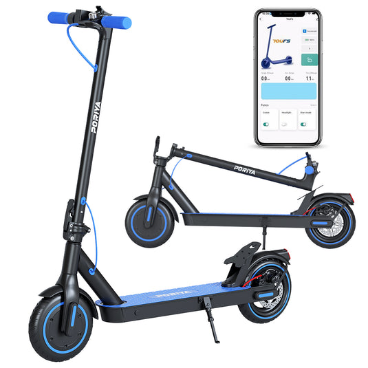 PORIYA Electric Scooter w/ Rear Wing 900W 40KM/H Adult Foldable Portable E-Bike W/App