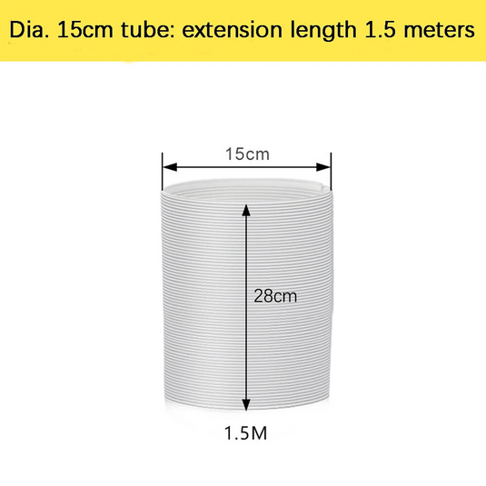 PORIYA 1.5/2/3M Flexible Exhaust Duct Ventilator Pipe Air Conditioner Vent Hose Duct
