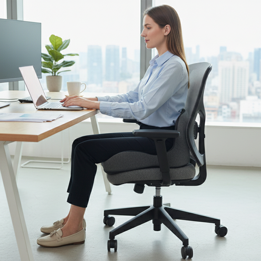 PORIYA Ergonomic Memory Foam Arch Support Office Chair Lumbar Cushion Back Support Seat
