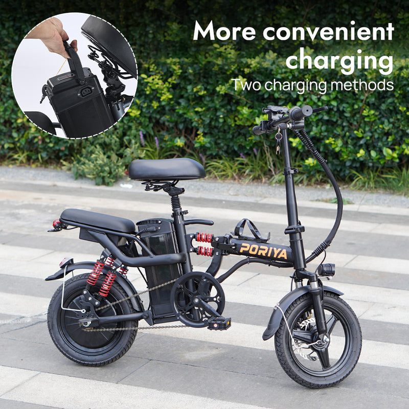 Load image into Gallery viewer, PORIYA Foldable Electric Bicycle 1000W 50KM/H Portable Commuter Travel Bicycle E Bike 48V
