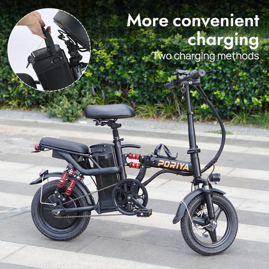 PORIYA Foldable Electric Bicycle 1000W 50KM/H Portable Commuter Travel Bicycle E Bike 48V