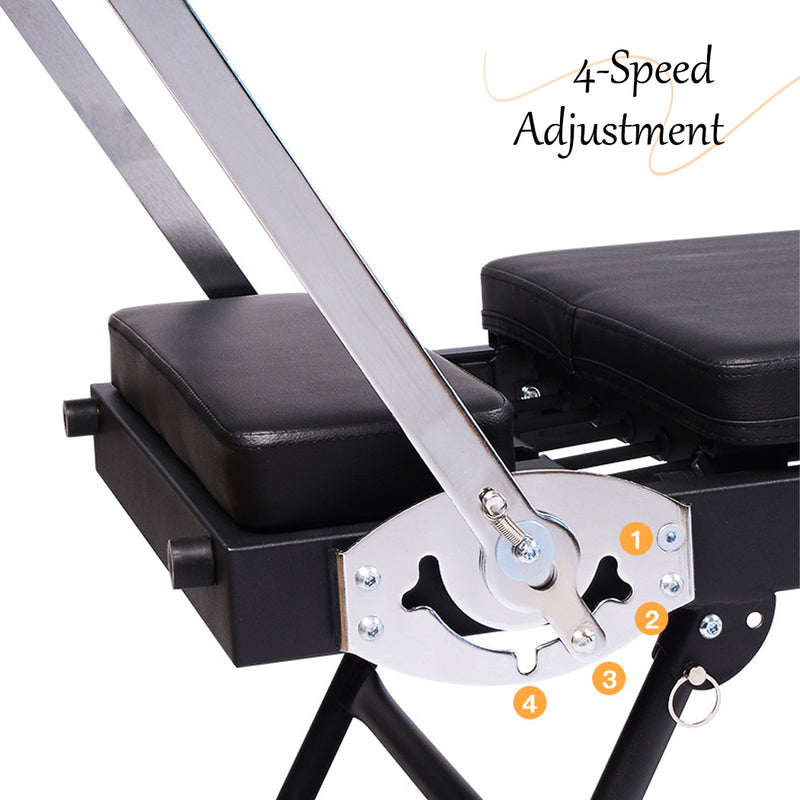 Load image into Gallery viewer, Foldable Pilates Reformer Workout Latex resistance Machine Exercise Yoga Black
