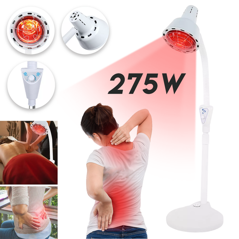 Load image into Gallery viewer, PORIYA 275W Infrared Heat Lamp Light Floor Stand Therapeutic Therapy Pain Relief E27
