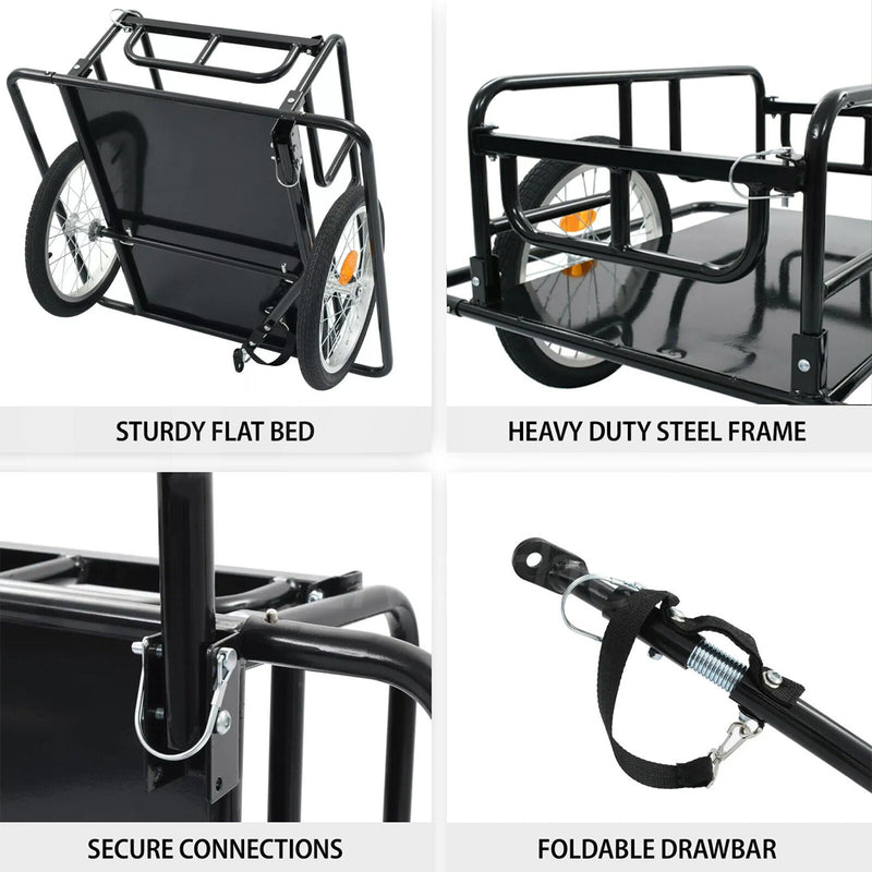 Load image into Gallery viewer, PORIYA Bicycle Cargo Luggage Trailer Cart Bike Wagon Carrier Trailer 16" Tires 60KG
