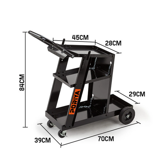 PORIYA Welding Cart Trolley MIG TIG ARC MMA Welder Plasma Cutter Storage Bench