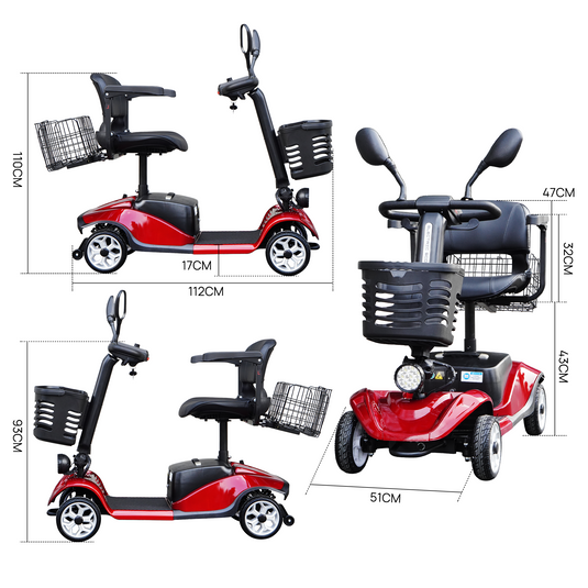 PORIYA Electric Mobility Scooter Electric Motorised Power Portable Folding 35KM Range