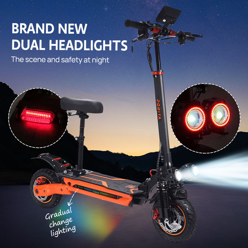 Load image into Gallery viewer, PORIYA 3000W Portable Electric Scooter 80KM/H Off Road Scooter Foldable E Bike
