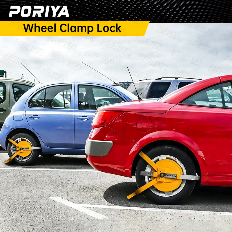 Load image into Gallery viewer, PORIYA Wheel Lock Clamp Car Caravan Trailer Security Keys Heavy Duty 13''-15''
