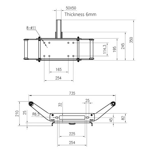 PORIYA Winch Mounting Plate Cradle Steel 8000-14500lbs Universal Truck Trailer