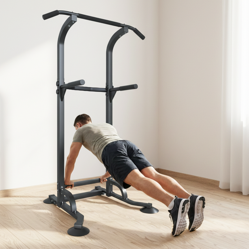 Load image into Gallery viewer, PORIYA Foldable Power Tower Chin Up Station Push Pull Up Bar Knee Raise Weight Dip Gym
