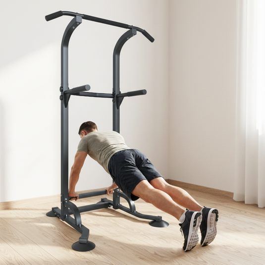 PORIYA Foldable Power Tower Chin Up Station Push Pull Up Bar Knee Raise Weight Dip Gym