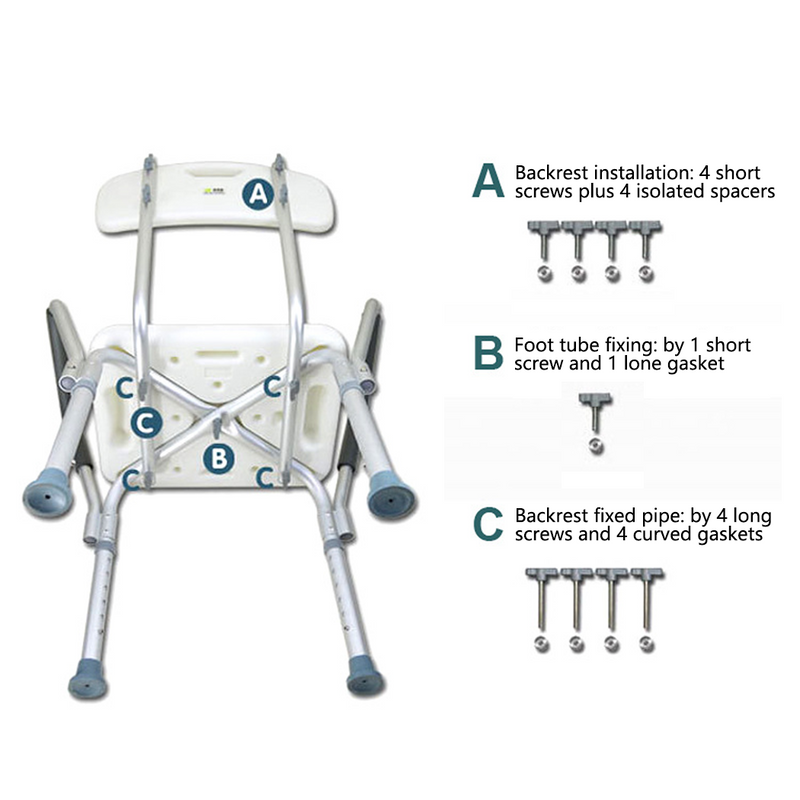 Load image into Gallery viewer, Adjustable Height Medical Shower Chair Bathtub Anti-slip Bench Bath Seat Stool
