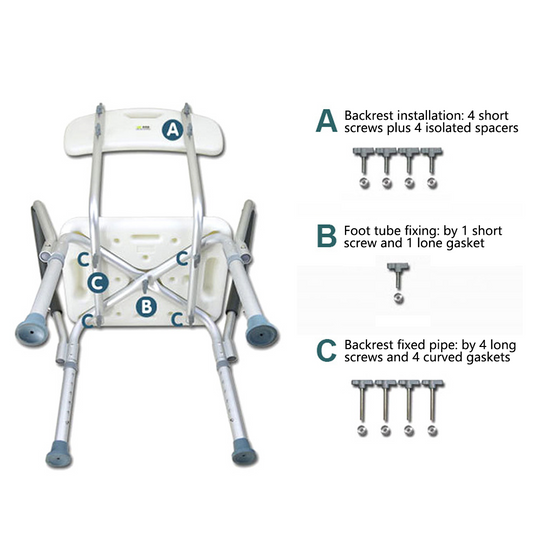 Adjustable Height Medical Shower Chair Bathtub Anti-slip Bench Bath Seat Stool