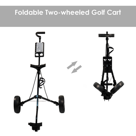 PORIYA Golf Buggy Quick Folding Trolley Golf Cart Trolley 2 Wheels Cup Holder
