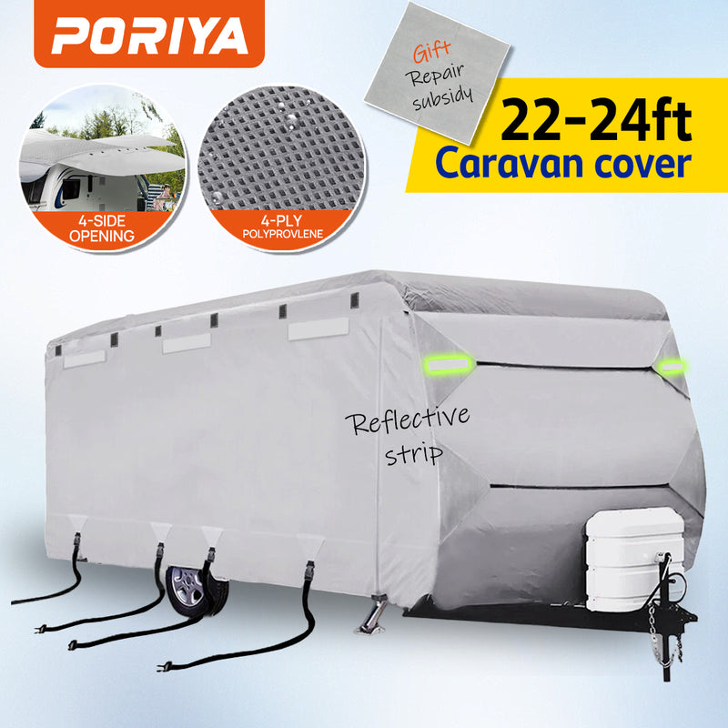 Load image into Gallery viewer, PORIYA 16-24ft Caravan Cover 4 Layer Campervan UV Resistant Waterproof With Bag
