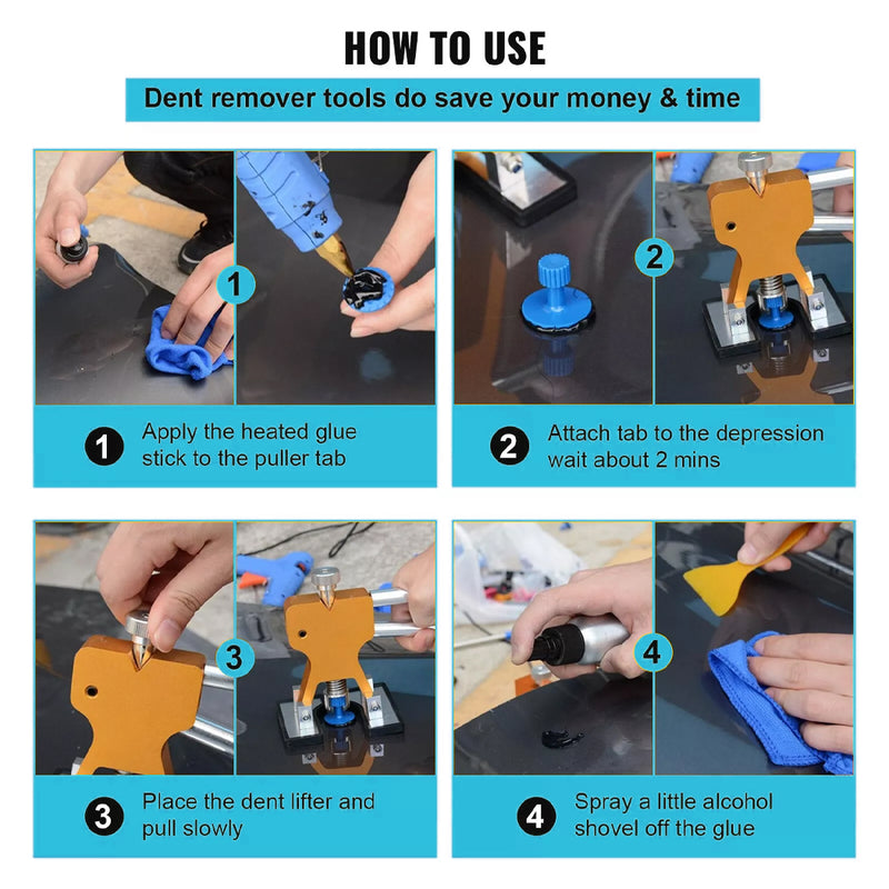 Load image into Gallery viewer, PORIYA 102pcs Car Body Dent Puller Auto Paintless Hail Dent Remover Repair Tools Kit
