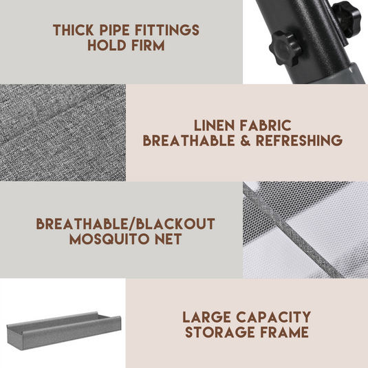 PORIYA Baby Cots Foldable Newborn Co-Sleeper Bed Baby Bassinet Bedside Sleep Cradle