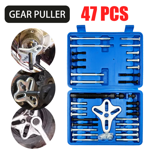 PORIYA 47pcs Harmonic Balancer Kit Set Gear Puller Pulley Steering Wheel Removal Tool
