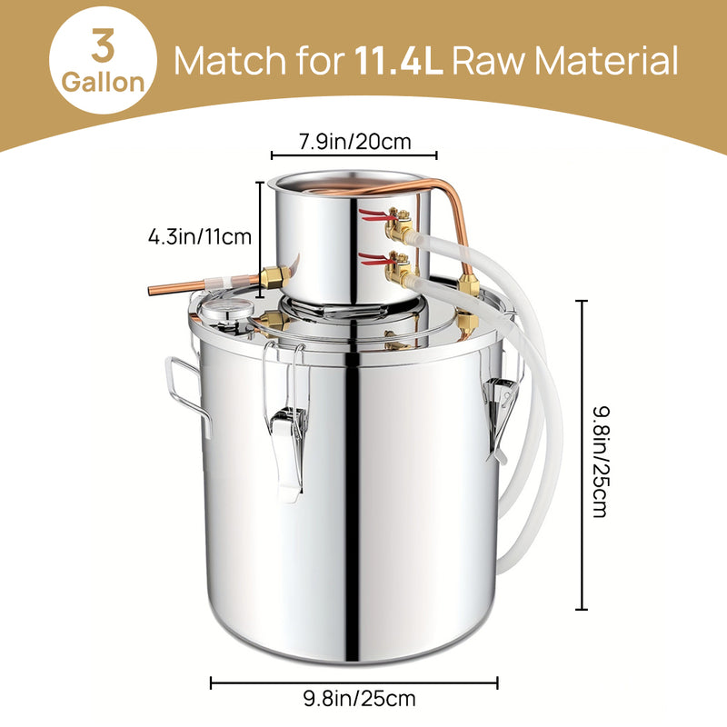 Load image into Gallery viewer, PORIYA Alcohol Distiler 12/19/30/50L Water Wine Brew Copper Coil Moonshinestill w/ Pump
