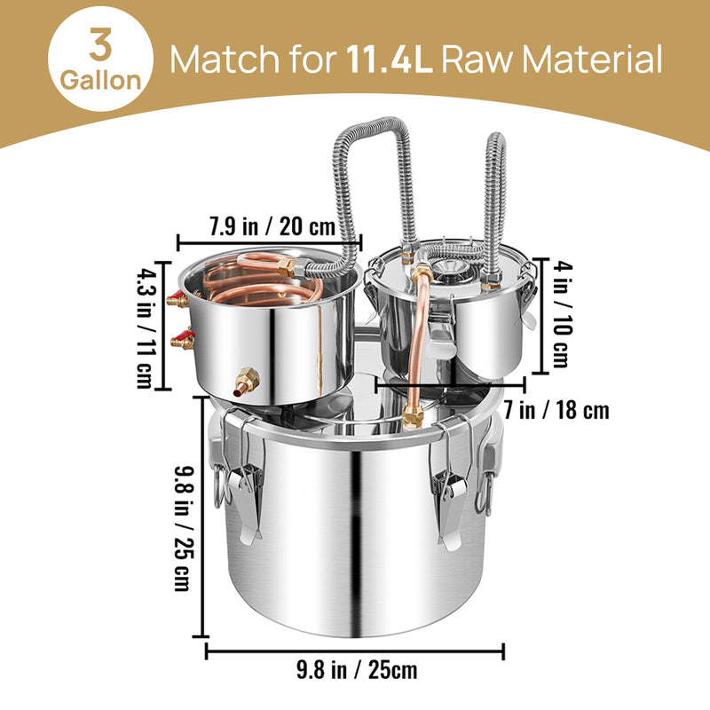 Load image into Gallery viewer, PORIYA Alcohol Distiler 12/19/30/50L Water Wine Brew Copper Coil Moonshinestill w/ Pump
