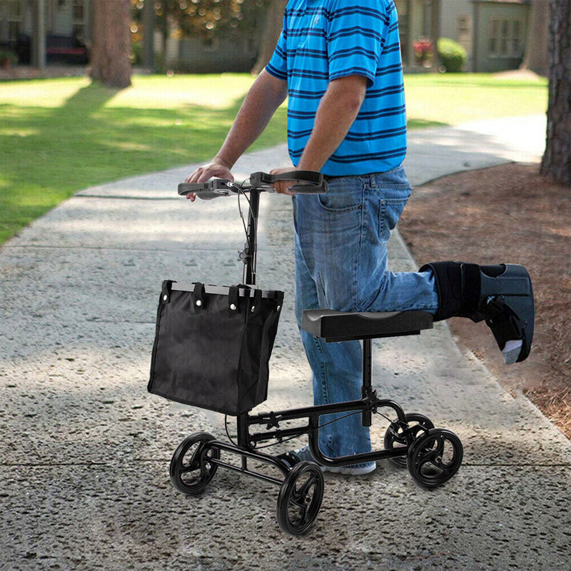 Load image into Gallery viewer, Foldable Knee Walker Scooter Mobility Alternative Crutches Wheelchair w/ Basket
