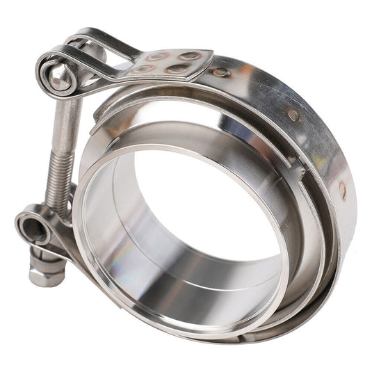 PORIYA 2.5" 64mm V-Band Vband Clamp Stainless Steel Flange Exhaust PipeTailpipe