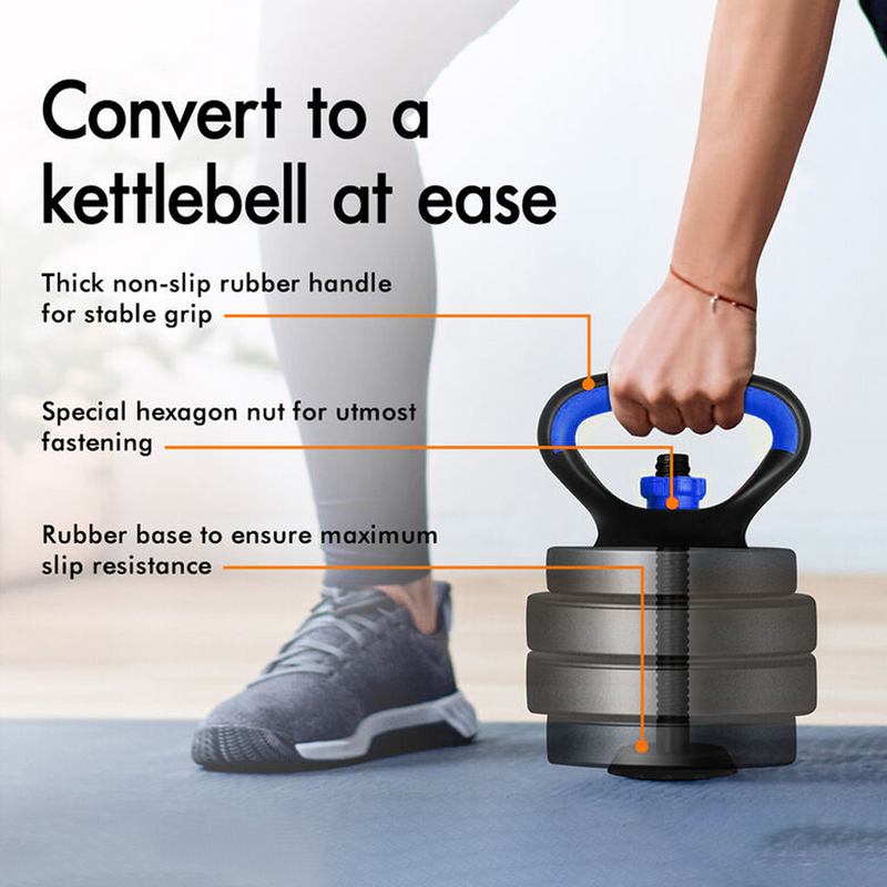 Load image into Gallery viewer, PORIYA 40kg Dumbbell Set Adjustable Barbell Kettlebell Home Gym Fitness
