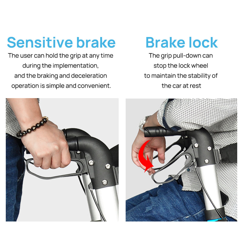 Load image into Gallery viewer, Rollator Walker Aluminium Foldable Walking Frame Mobility Aid Rollator 4 Wheels
