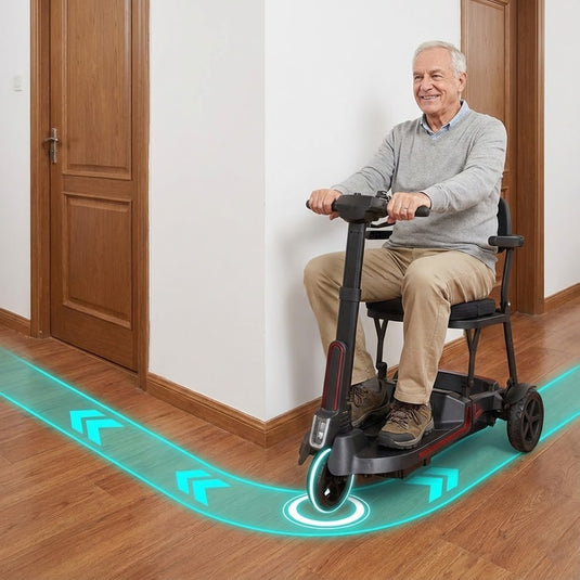 PORIYA 13KG Electric Mobility Scooter Lithium Power Folding 3 Wheel Airline Lightweight