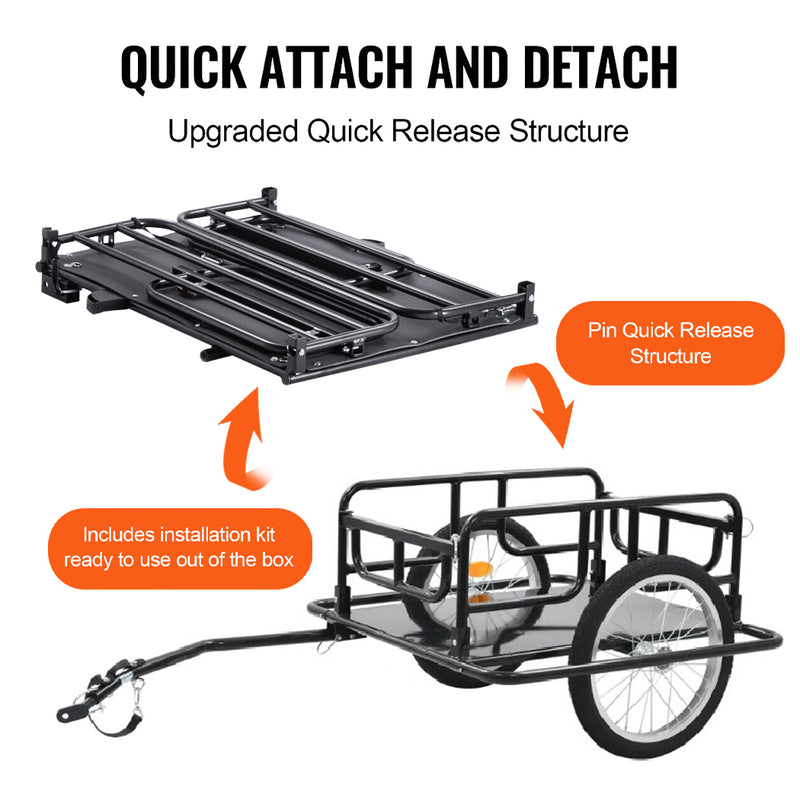 Load image into Gallery viewer, PORIYA Bicycle Cargo Luggage Trailer Cart Bike Wagon Carrier Trailer 16" Tires 60KG
