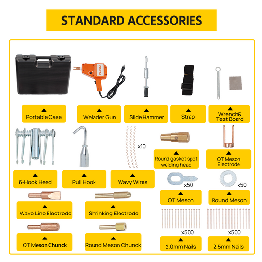 PORIYA Stud Welder Gun Electric Dent Repair Kit 800W 4V Auto Car Body Dent New