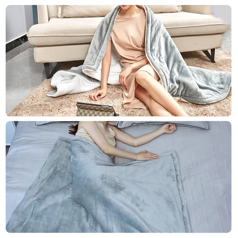 Load image into Gallery viewer, PORIYA Electric Heated Throw Heated Blanket Warm Washable Flannel Heating Blanket
