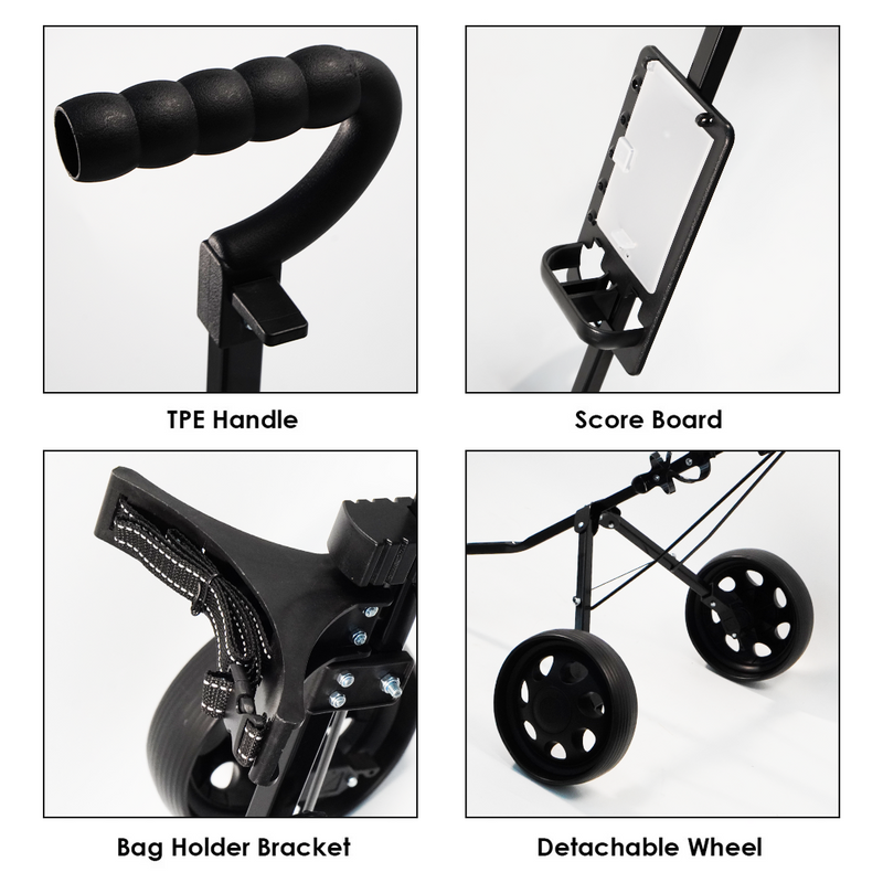 Load image into Gallery viewer, PORIYA Golf Buggy Quick Folding Trolley Golf Cart Trolley 2 Wheels Cup Holder
