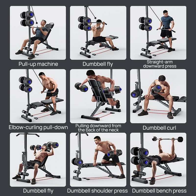 Load image into Gallery viewer, PORIYA 9In1 Foldable Adjustable Weight Bench Fitness Bench Adjustable Bench Gym
