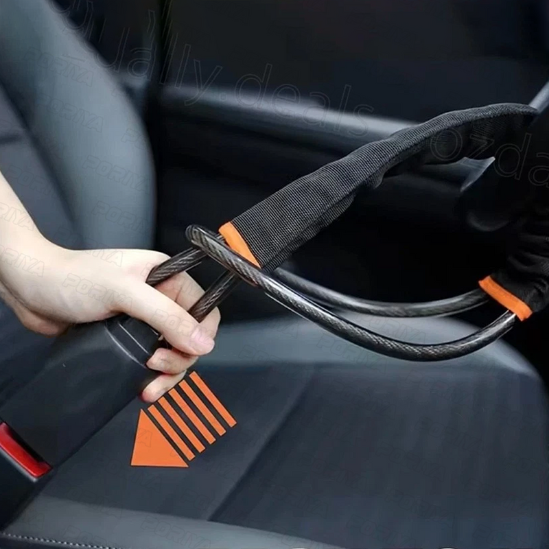 Load image into Gallery viewer, PORIYA Seat Belt Lock Steering Wheel Lock Car Security Anti-Theft Device With 3 Keys AU
