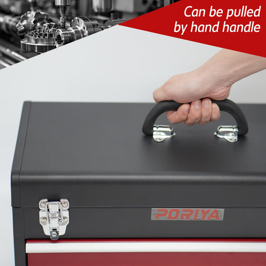 PORIYA 112pcs Tool Box Trolley Tool Set Portable Tool Kit DIY Hand Tool Set