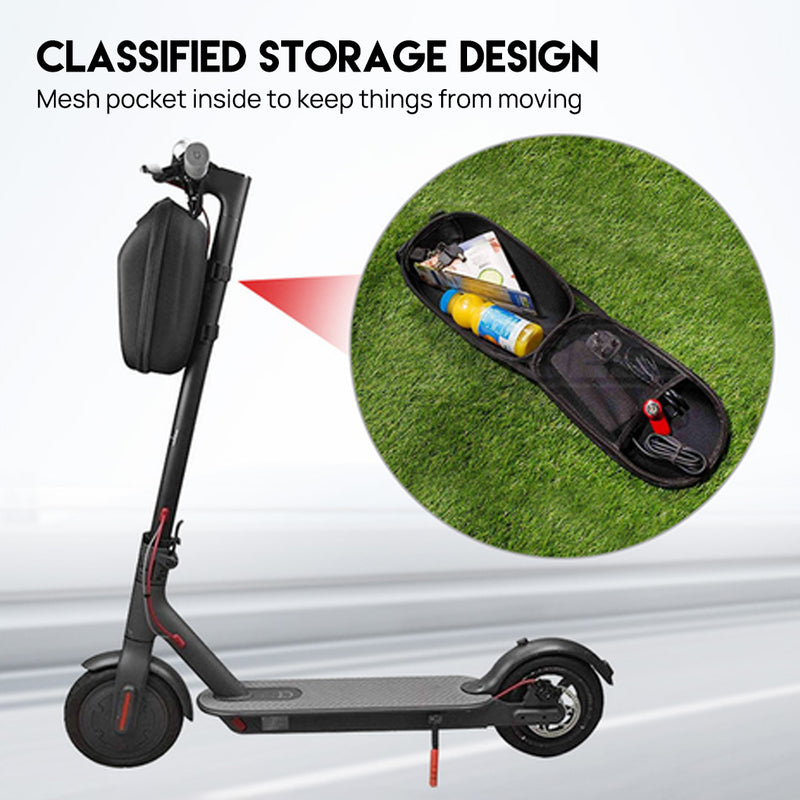 Load image into Gallery viewer, Black 4L Large Electric Scooter Bag Hard Shell Pouch Front Storage Waterproof
