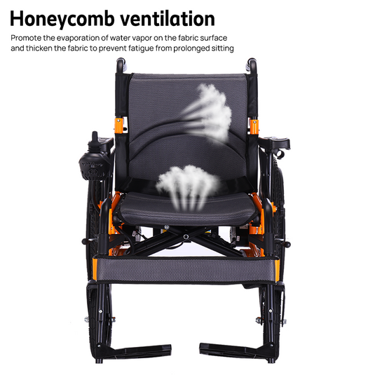 Electric Wheelchair Folding Long Range Motorised Foldable Long Range w/ Bag