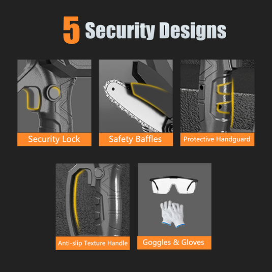 Mini Cordless Handheld Electric Chainsaw Wood Cutter Rechargeable 2 Battery