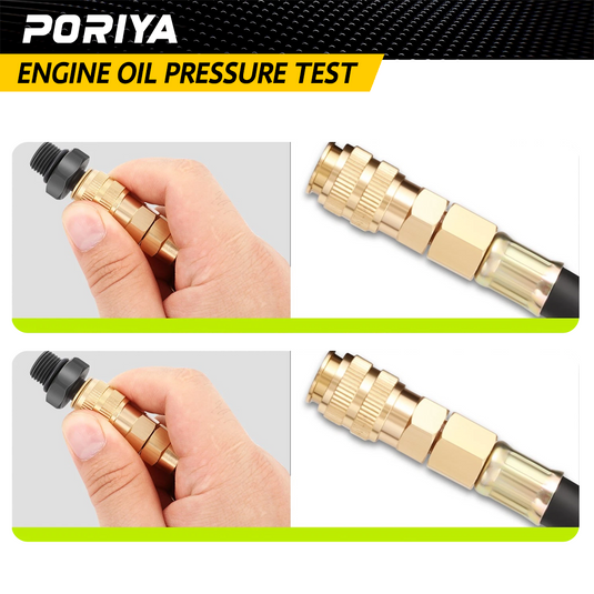 PORIYA 12pcs Engine Oil Pressure Test Tool Kit Tester Gauge Diagnostic Auto Tools set