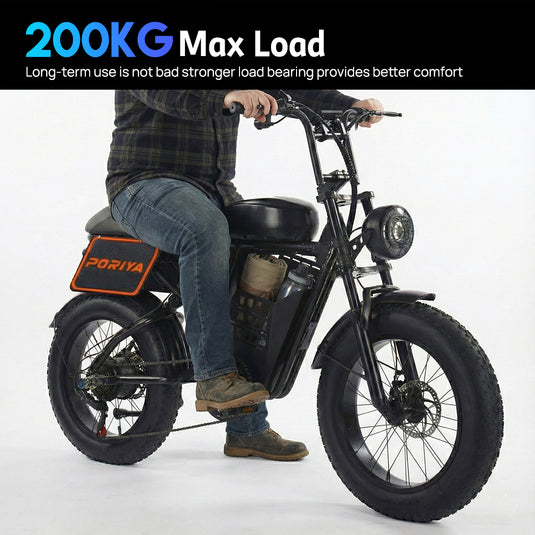 PORIYA 2000W 80KM 60KM/H Electric Bike Mountain Bicycle E-Bike 20“ off Road Traveling