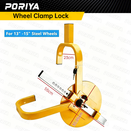 PORIYA Wheel Lock Clamp Car Caravan Trailer Security Keys Heavy Duty 13''-15''