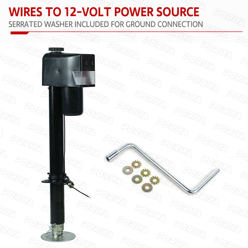 Load image into Gallery viewer, PORIYA HEAVY DUTY MOTORISED 12V ELECTRIC CARAVAN JACK TRAILER JOCKEY STAND 3500LBS
