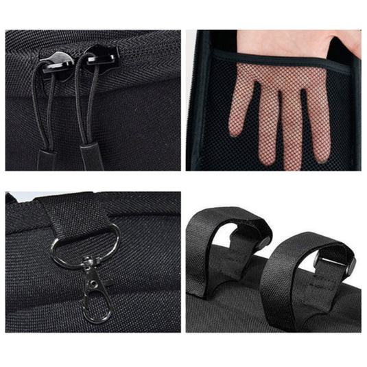 Black 4L Large Electric Scooter Bag Hard Shell Pouch Front Storage Waterproof