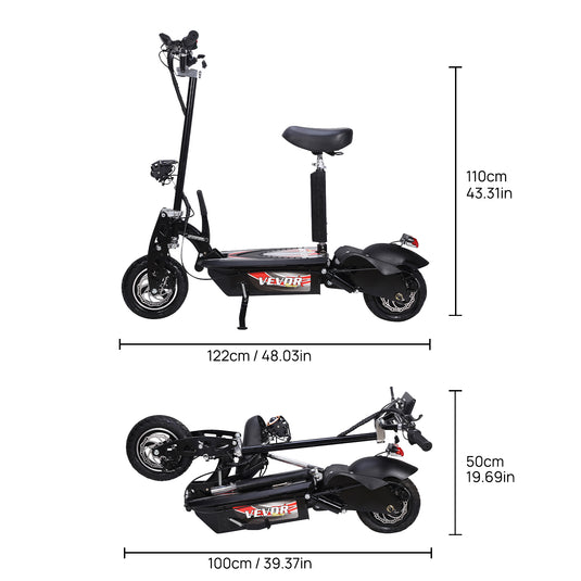 2000W 70KM/H Adult Electric Scooter Motor e Scooter Foldable Bike With Seat